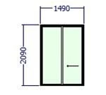 700-1521OX ICON-D DOUBLE SLIDING DOOR
