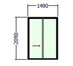 700-1521XO ICON-D DOUBLE SLIDING DOOR