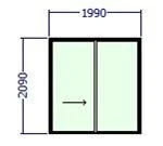 GOVARO 700-2021XO ICON-D DOUBLE SLIDING DOOR GOVARO