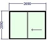 700-2721OX ICON-D DOUBLE SLIDING DOOR GOVARO