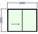 700-2721XO ICON-D DOUBLE SLIDING DOOR GOVARO